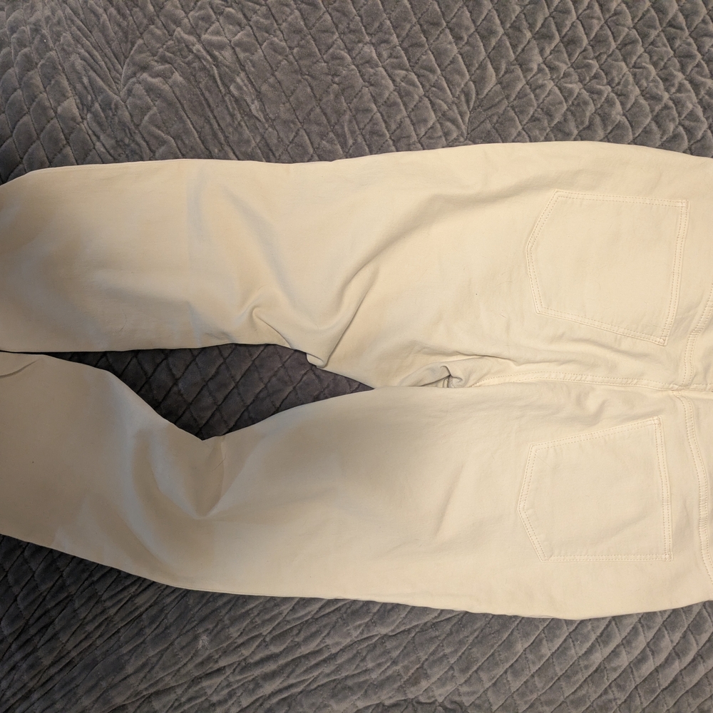 Cream Casual Straight-Leg Pants